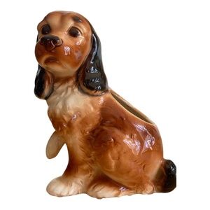 Royal Copely Vintage ceramic spaniel dog planter